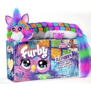 Furby DJ Neon Star Interactive Plush Toy 32" Music Lights Talking Robot Gift